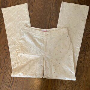 Emanuel Ungaro vintage satin pants ivory womans 30" waist rare find